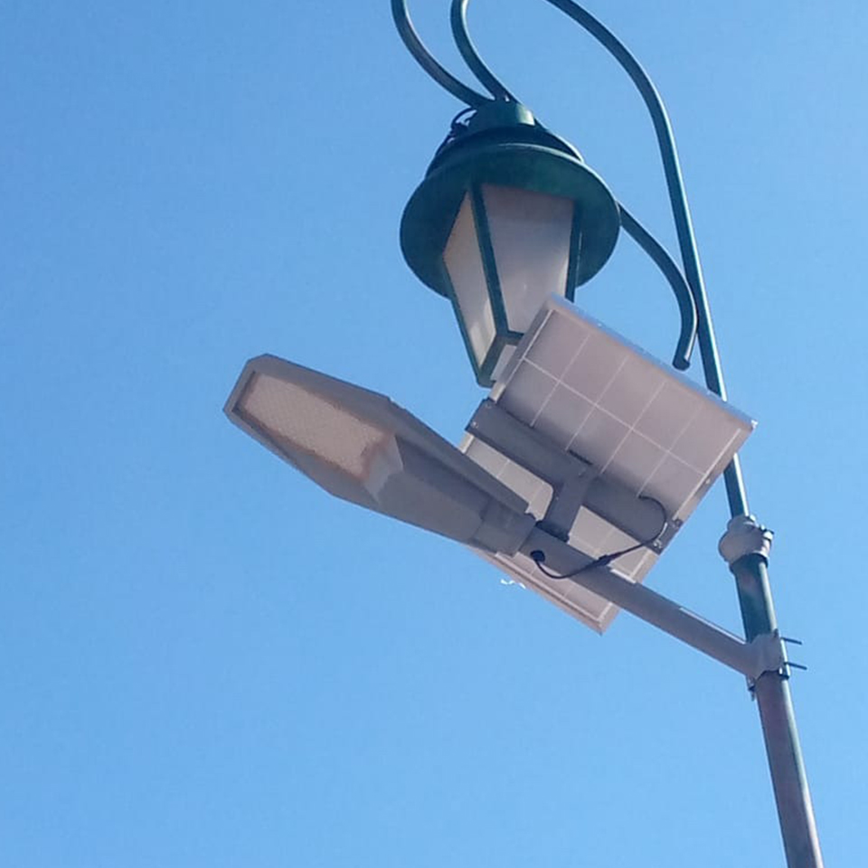 Lighting the entrance to the shrine of Our Lady of Bechwet using solar energy