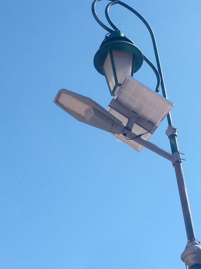 Lighting the entrance to the shrine of Our Lady of Bechwet using solar energy